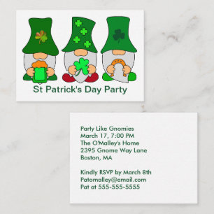 St. Patrick's Day Feest Kabouters Uitnodigingskaar Notitiekaartje