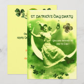 ST.PATRICK'S DAY FEEST MAAN VROUW MET KLAVERTJES KAART (Voorkant / Achterkant)