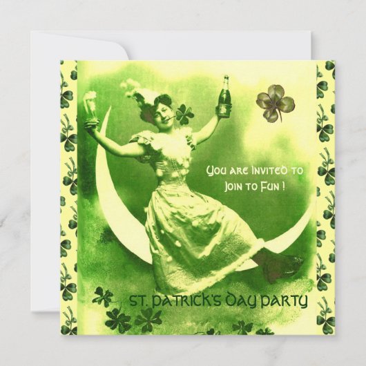 ST.PATRICK'S DAY FEEST MAAN VROUW MET KLAVERTJES KAART (Voorkant)
