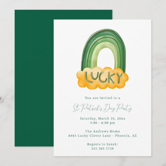 St. Patrick's Day Feest Uitnodiging (Voorkant / Achterkant)