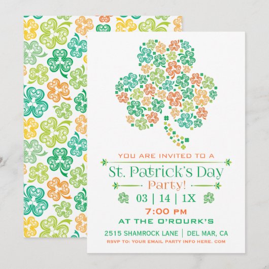 St. Patrick's Day Feest Uitnodiging (Voorkant / Achterkant)
