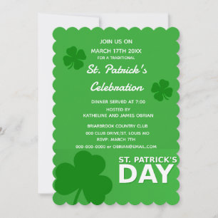 St. Patrick's Day Feestelijke Uitnodiging
