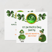 ST. PATRICK'S DAY FEESTJE GROENE EMAUROLETTEN MONO KAART (Voorkant / Achterkant)