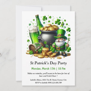 St. Patrick's Day-feestuitnodiging – Veel bier Kaart