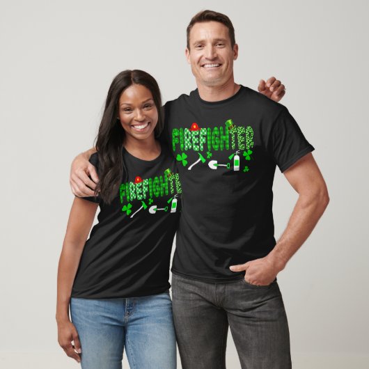 St Patrick's Day Firefighter Irish Shamrock T-shirt (Unisex)