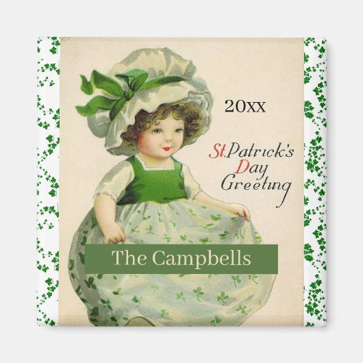 St. Patrick's Day Floral Paper Magnet (Devant)