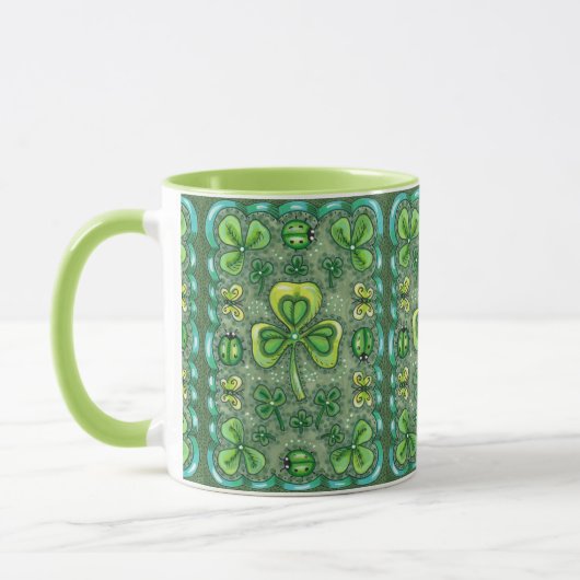 ST. PATRICK'S DAY FOLK ART SHAMROCKS N' LADYBUGS MOK (Links)
