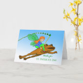 St. Patrick's Day for Goddochter Fairy on Frog Kaart (Gele Bloem)
