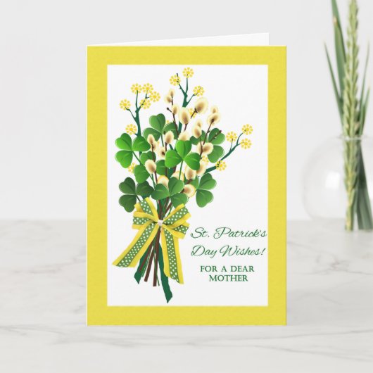 St. Patrick's Day for Moeder met Shamrock Bouquet Kaart (Voorkant)