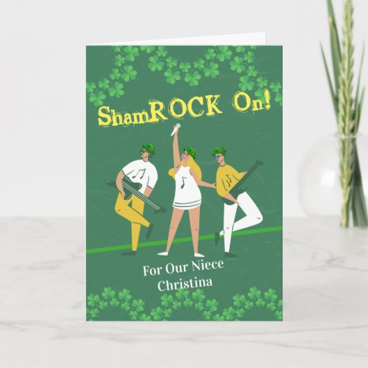 St. Patrick's Day for Niece Shamrock on Kaart (Voorkant)