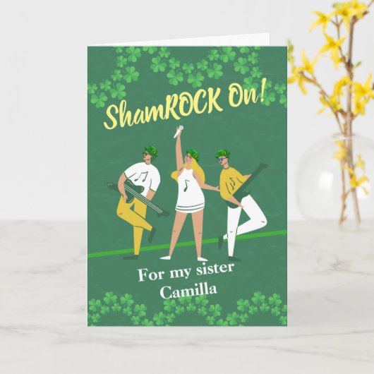 St. Patrick's Day for Sister Shamrock on Music Kaart (Gele Bloem)