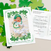 St Patrick's Day Foto Birth Aankondigingskaart