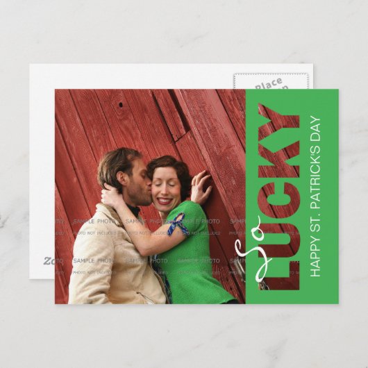 St Patrick's Day Foto Briefkaart Sjabloon | uitsni (Voorkant / Achterkant)