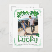 St Patrick's Day Foto Zwangerschap Aankondigingskaart (Voorkant / Achterkant)