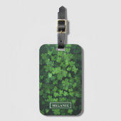 St. Patrick's Day Four-Leaf Clover gepersonaliseer Bagagelabel (Voorkant (verticaal))