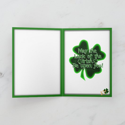 St Patrick's Day Four Leaf Clover Lijst Kaart (Binnen)