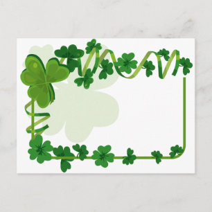St. Patrick's Day Four Leaf Clover Lucky Shamrocks Briefkaart