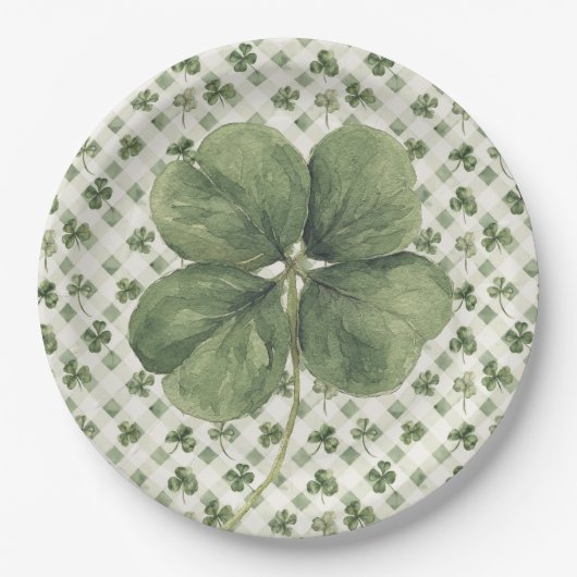  St Patrick's Day Four Leaf Clover  Papieren Bordje (Voorkant)