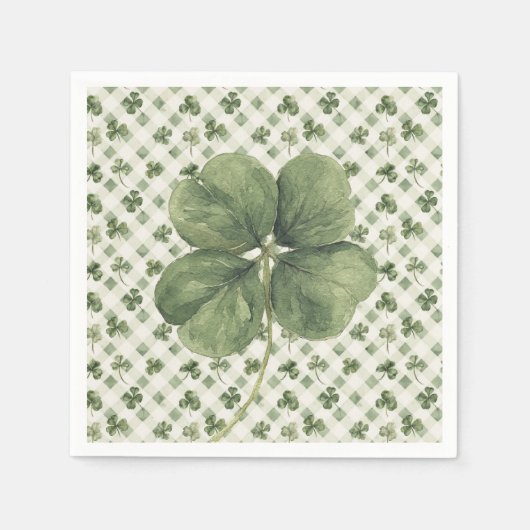  St Patrick's Day Four Leaf Clover  Servet (Voorkant)