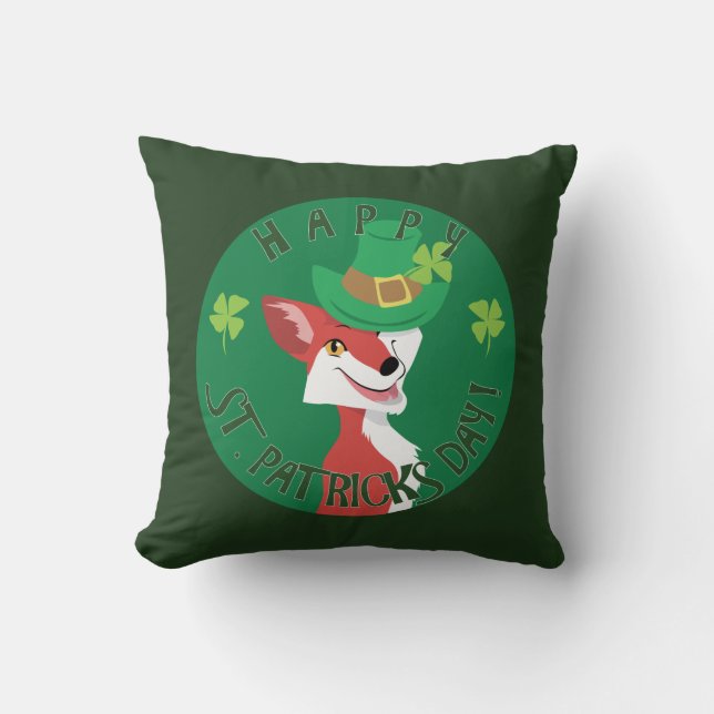 St. Patrick's Day Fox Kussen (Voorkant)
