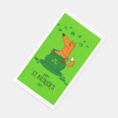 St Patricks Day Fox Pot van Gold Green Shamrock Servet (Hoek)