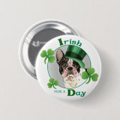 St. Patrick's Day French Bulldog Ronde Button 5,7 Cm (Voorkant /achterkant)