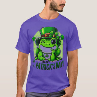 St Patricks Day Frog Face Saint Pattys Paddys Mann T-shirt