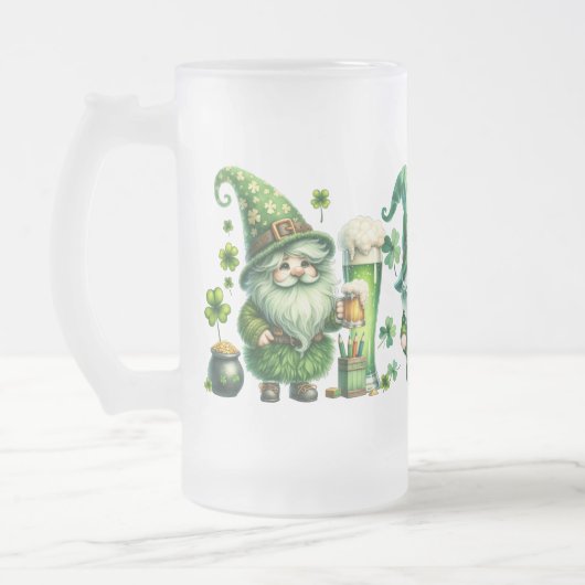 St. Patrick's Day Frosted Glass Mug (Gauche)