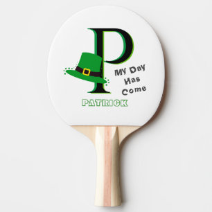 St. Patrick's Day Fun 3-Color Monogram Tafeltennisbatje