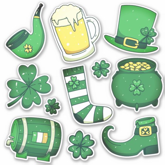 St. Patrick's Day Fun Green Craft Sticker (Voorkant)
