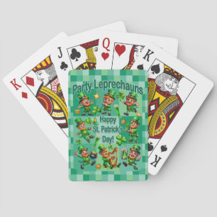 St. Patrick's Day Fun Schattig "Party Leprechauns" Pokerkaarten