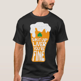 St Patricks Day Funny Drink Gifts Lucky Shamrock T-shirt