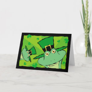St. Patrick's Day Funny Frogs Carte de voeux
