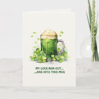 St. Patrick's Day Funny Leprechaun Coffee Card Kaart
