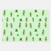 St. Patrick's Day Funny Leprechaun, Pet, Clover Inpakpapier Vel (Voorkant)