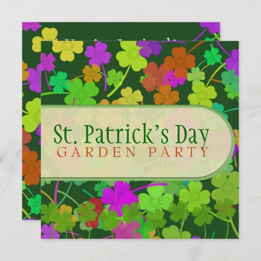 St. Patrick's Day Garden Party Invitations (Devant / Derrière)