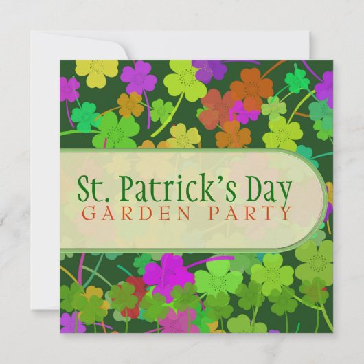 St. Patrick's Day Garden Party Invitations (Devant)