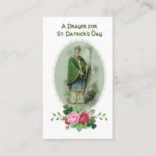 St Patrick's Day Gebed Zegen Religieuze Heilige Visitekaartje