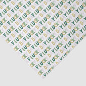 St Patrick's Day Geel-Groen Lucky Day Gezegde Tissuepapier (Detail)