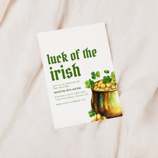 St. Patrick's Day Geluk van de Ierse Feest Uitnodi Kaart