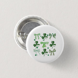 St. Patrick's Day Geluks Klaver en Strik Ronde Button 3,2 Cm