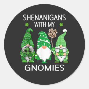 St. Patrick's Day Geluks Shamrock Luipaard Kaboute Ronde Sticker