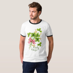 St. Patrick's Day Geluksdriebladeren Elegante Vint T-shirt