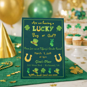 St. Patrick's Day Genre Reveal Invitation tendance