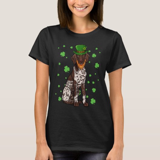 St Patricks Day German Shorthaired Pointer Dog Sha T-shirt (Voorkant)