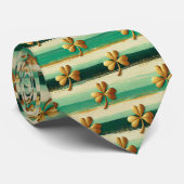 St. Patrick's Day Gestreepte Aangepaste Das (Opgerold)