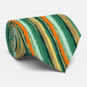 St. Patrick's Day Gestreepte Aangepaste Das (Opgerold)