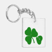 St Patrick's Day - Get Lucky 3+1 = 4 Monogram Sleutelhanger (Voorkant Links)