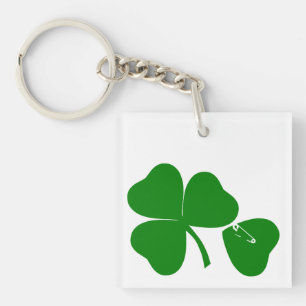 St Patrick's Day - Get Lucky 3+1 = 4 Monogram Sleutelhanger