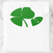 St Patrick's Day Get Lucky 3 en 1 bladeren 4 Ovale Sticker (Tas)